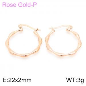 SS Rose Gold-Plating Earring - KE101670-KFC