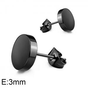 Stainless Steel Black-plating Earring - KE102198-WGLN