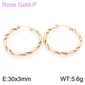 SS Rose Gold-Plating Earring - KE102534-KFC