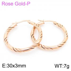 SS Rose Gold-Plating Earring - KE102563-KFC