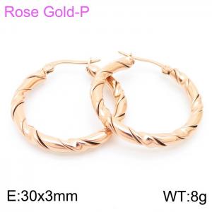 SS Rose Gold-Plating Earring - KE102566-KFC