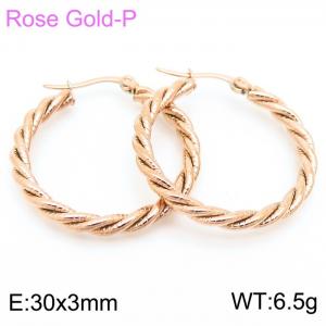 SS Rose Gold-Plating Earring - KE102624-KFC