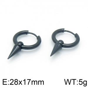 Stainless Steel Black-plating Earring - KE103437-WM