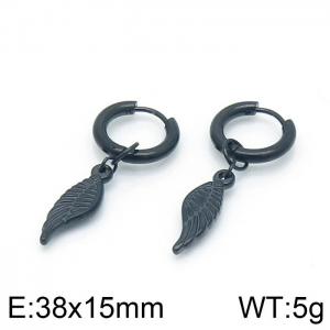 Stainless Steel Black-plating Earring - KE103442-WM