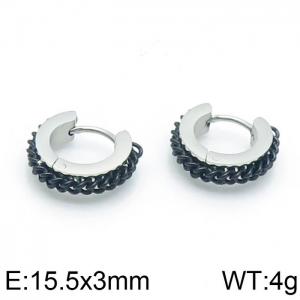 Stainless Steel Black-plating Earring - KE103454-WM
