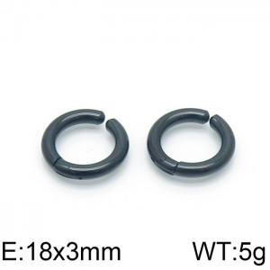 Stainless Steel Black-plating Earring - KE103458-WM
