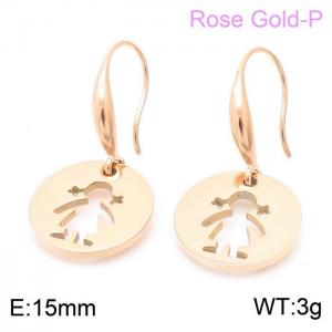SS Rose Gold-Plating Earring - KE103831-Z