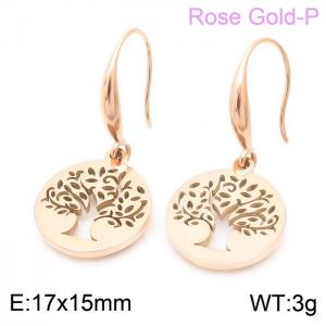 SS Rose Gold-Plating Earring - KE103840-Z