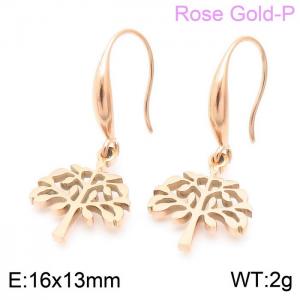 SS Rose Gold-Plating Earring - KE103843-Z