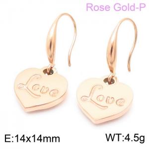 SS Rose Gold-Plating Earring - KE103855-Z