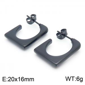Stainless Steel Black-plating Earring - KE103963-LM