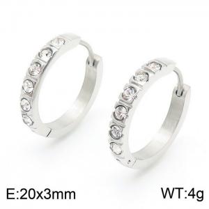 Stainless Steel Stone&Crystal Earring - KE104013-K