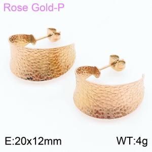 SS Rose Gold-Plating Earring - KE104047-LM
