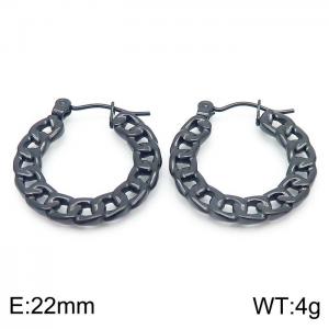 Stainless Steel Black-plating Earring - KE104075-LM