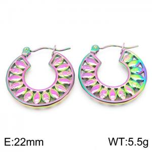 SS Colorful Plating Earring - KE104079-LM