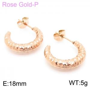 SS Rose Gold-Plating Earring - KE104093-LM