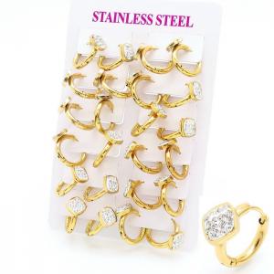 Stainless Steel Stone&Crystal Earring - KE104255-HF