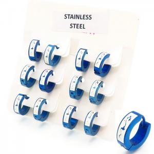 Stainless Steel Blue-plating Earring - KE105227-KYL