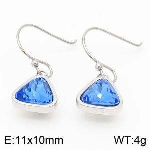 Plating Triangle Women Earing Blue Color - KE105515-K