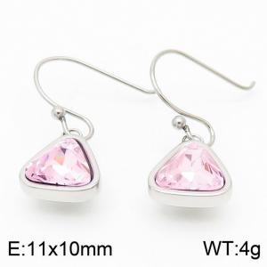 Plating Triangle Women Earing Pink Color - KE105517-K