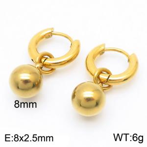 Gold Shell Pearl Gold Color Earrings For Women Stainless Steel - KE108022-Z