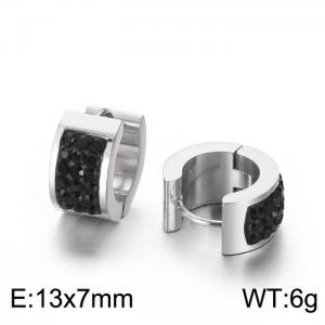 Titanium steel earrings with drill stainless steel personalized earrings - KE108253-TGD