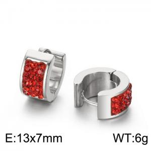 Titanium steel earrings with drill stainless steel personalized earrings - KE108254-TGD