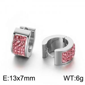 Titanium steel earrings with drill stainless steel personalized earrings - KE108255-TGD