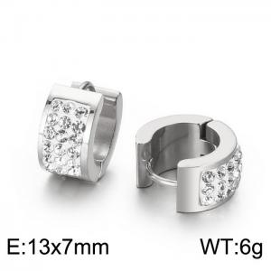 Titanium steel earrings with drill stainless steel personalized earrings - KE108256-TGD