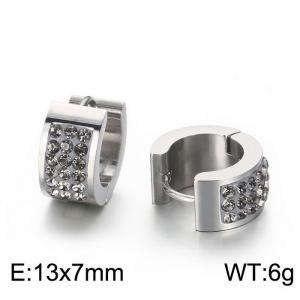 Titanium steel earrings with drill stainless steel personalized earrings - KE108259-TGD