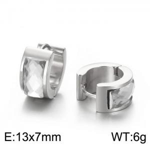 Titanium steel earrings with drill stainless steel personalized earrings - KE108274-TGD