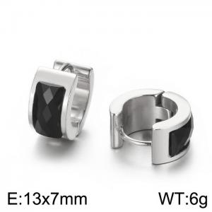 Titanium steel earrings with drill stainless steel personalized earrings - KE108275-TGD
