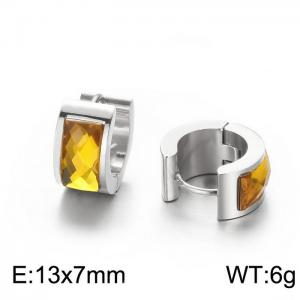 Titanium steel earrings with drill stainless steel personalized earrings - KE108278-TGD