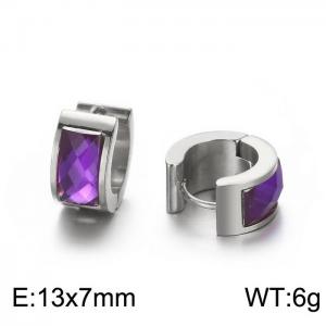 Titanium steel earrings with drill stainless steel personalized earrings - KE108279-TGD