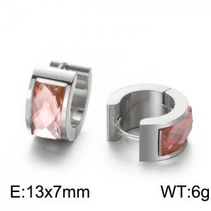 Titanium steel earrings with drill stainless steel personalized earrings - KE108281-TGD