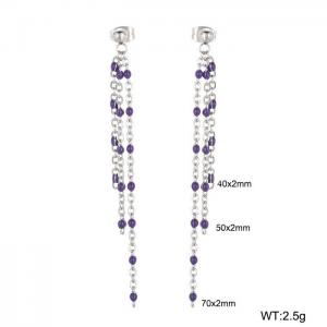 Fashionable long tassel earrings - KE109176-Z