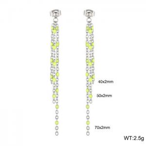 Fashionable long tassel earrings - KE109184-Z