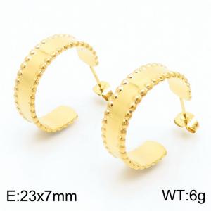 Stainless steel minimalist wind opening hanging gold women's earrings - KE109302-KFC
