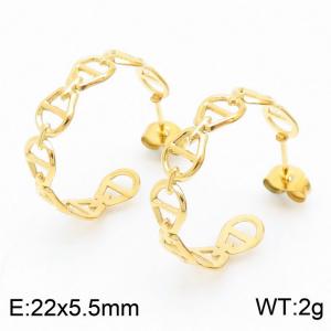 Fashion Special Stainless Steel Earring for Women Color Gold - KE109394-KFC