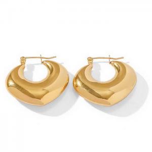 18k Gold Plated Stainless Steel Hollow Luxury Big Heart Similar Hoop Earrings - KE109506-WGMW