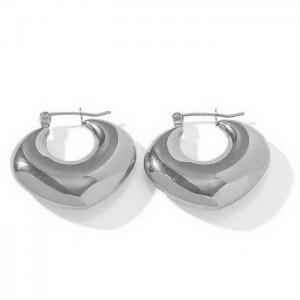 French Stainless Steel Hollow Luxury Big Heart Similar Hoop Earrings For Women - KE109507-WGMW