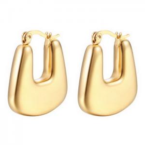 Vintage Chunky 18K Gold Plated C Shape Stud Earring Stainless Steel Earrings Jewelry - KE109508-WGMW