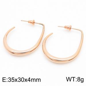 Advanced Geometric Round Tube U-shaped Stainless Steel Women's Earrings - KE111403-KFC