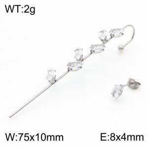 Zircon Ear Hanger Stainless Steel Steel Puncture Ear Needle Ear Studs - KE111715-NT