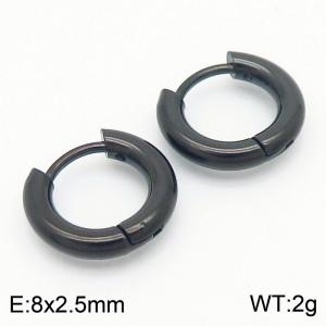 Stainless Steel Black-plating Earring - KE113187-ZZ
