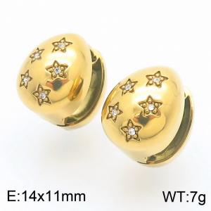 Stainless steel diamond studded earrings - KE113390-KFC
