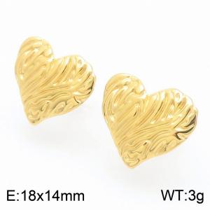 Stainless steel heart-shaped earrings - KE113393-KFC