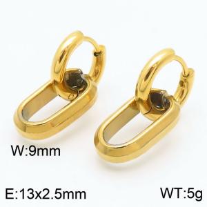 Male and female O-chain stainless steel earrings - KE113568-ZZ