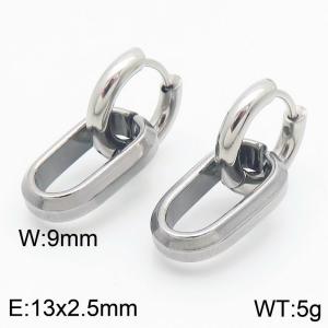 Male and female O-chain stainless steel earrings - KE113569-ZZ