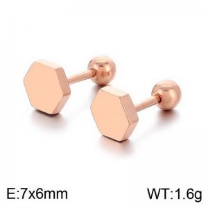 SS Rose Gold-Plating Earring - KE113681-TLS